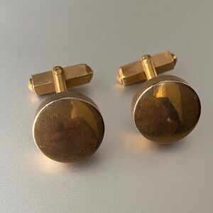 SWANK Round Gold Cufflinks